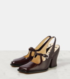 Loewe Onda brushed leather slingback pumps