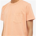 Velva Sheen Men's Pigment Dyed Pocket T-Shirt in Coral
