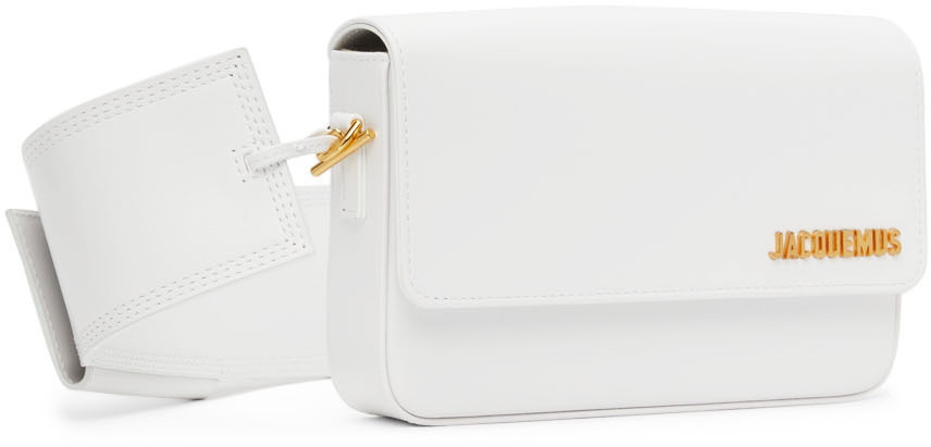 JACQUEMUS★Le Carinu レザー ショルダーバッグ ホワイト 鞄 JACQUEMUS Le Carinu leather shoulder bag | THE OUTNET