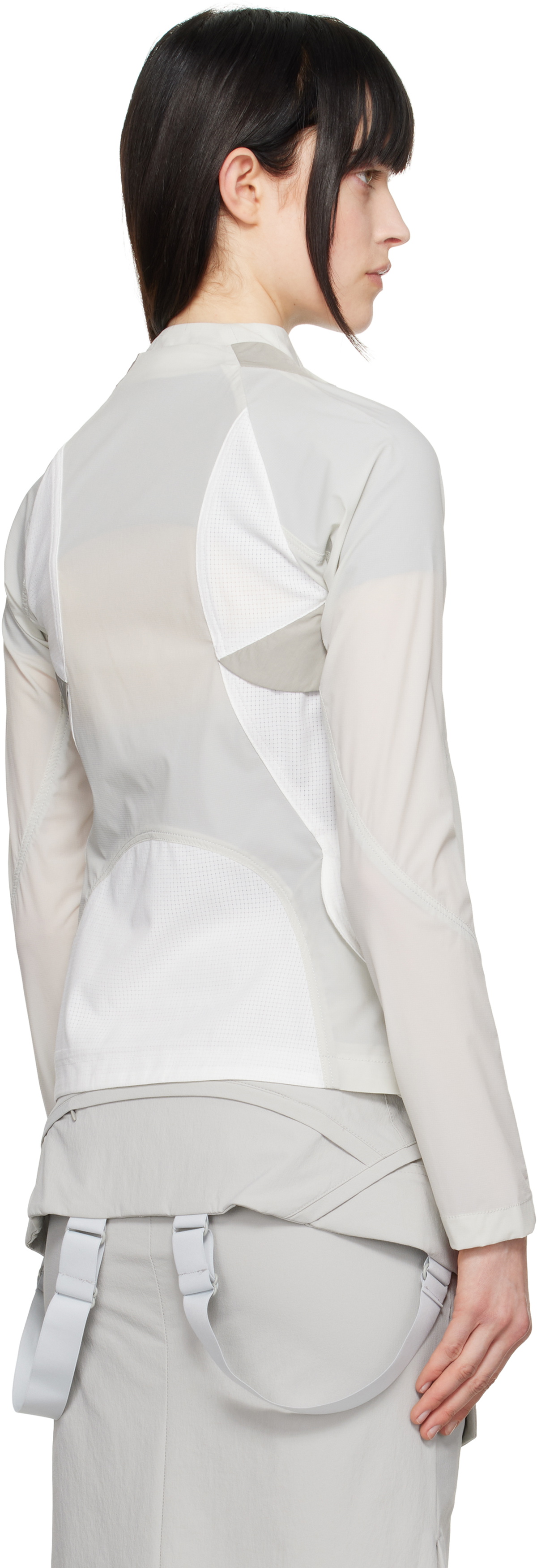HYEIN SEO Gray Paneled Windbreaker Jacket