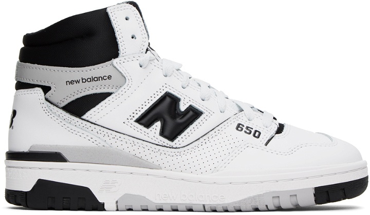 Photo: New Balance White & Black 650 Sneakers