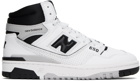 New Balance White & Black 650 Sneakers