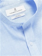 Turnbull & Asser - Blake Grandad-Collar Houndstooth Linen Shirt - Blue