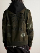 Givenchy - Convertible Logo-Detailed Cotton-Trimmed Wool-Jersey Hooded Bomber Jacket - Green