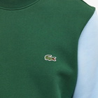 Lacoste Men's Colour Block Crew Sweat in Green/Black/Panorama