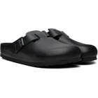 Birkenstock Black Regular Boston Leather Slip-on Loafers
