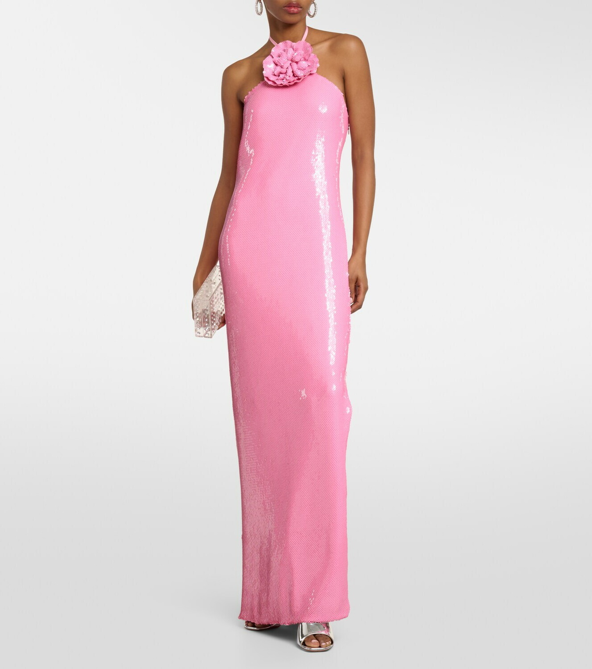 Rodarte Floral-appliqué sequined gown