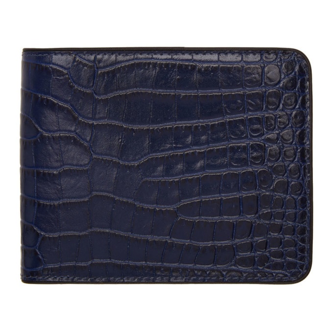 Photo: Dries Van Noten Blue Croc Bifold Wallet