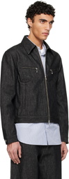 FUMITO GANRYU Black Work Riders Denim Jacket