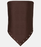 Staud Samara embellished linen top