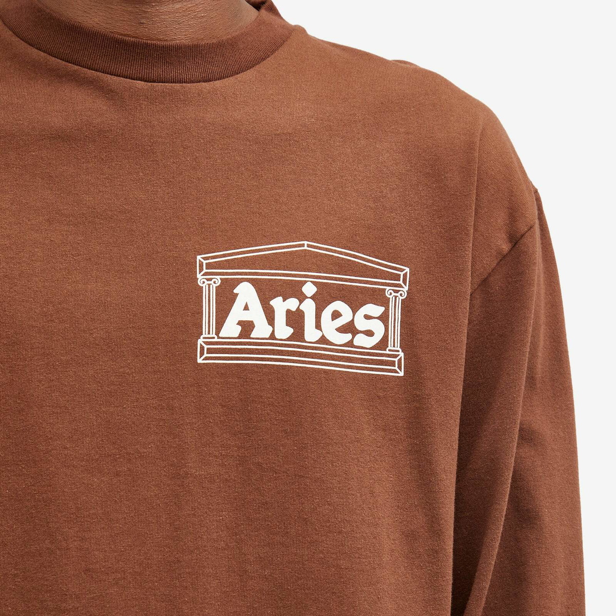 Aries Men's Long Sleeve Temple T-Shirt in Brown