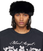 VAQUERA Black Faux-Fur Headband