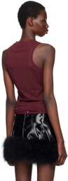 Blumarine Burgundy Rhinestone B Monogram Tank Top