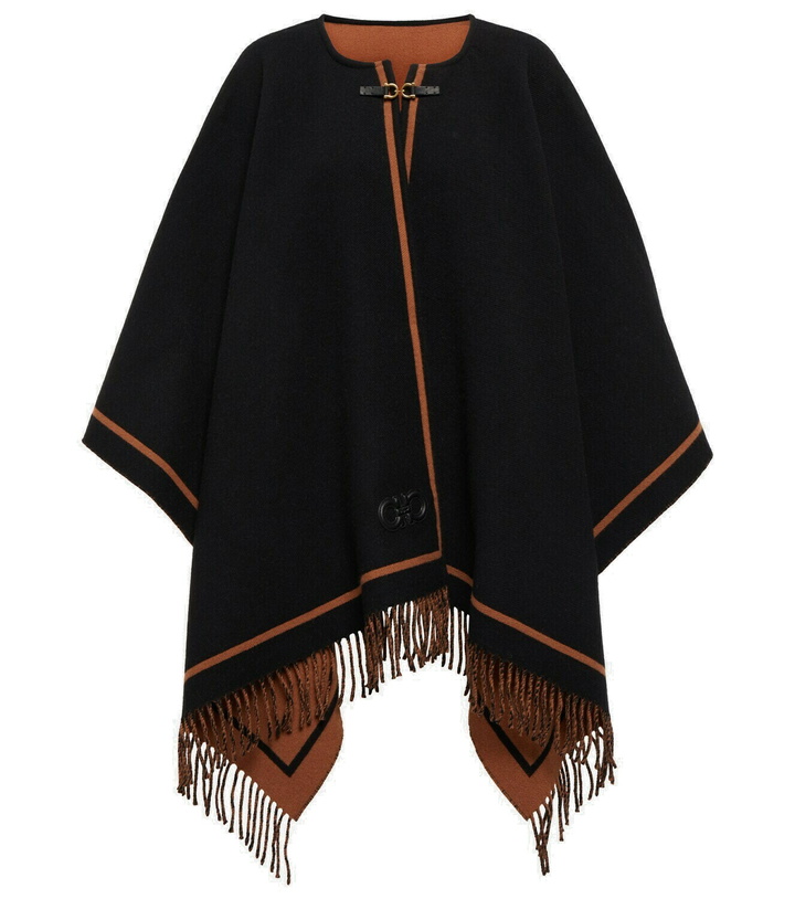 Photo: Ferragamo - Gancini wool and cashmere cape