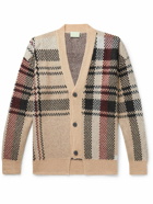 Aries - Johnny Checked Jacquard-Knit Cardigan - Neutrals