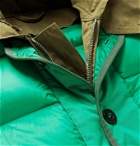 Sacai - Quilted Shell and Coated Cotton-Twill Hooded Down Jacket - Green