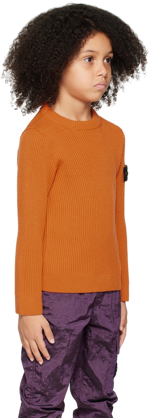 Stone Island Junior Kids Orange Patch Sweater