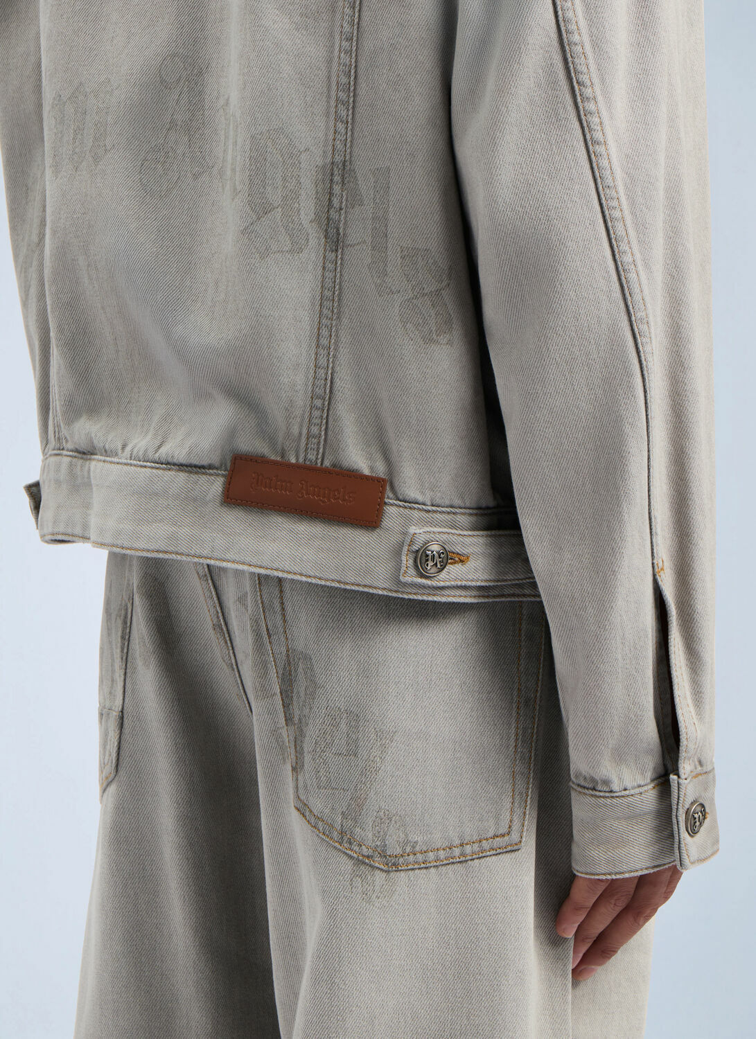 Palm Angels Curved Logo Denim Jacket