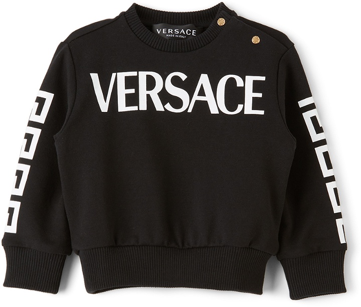 Photo: Versace Baby Black Greca Logo Sweatshirt