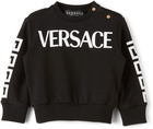 Versace Baby Black Greca Logo Sweatshirt