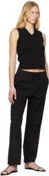 Nothing Written Black Cotton Drawstring Trousers