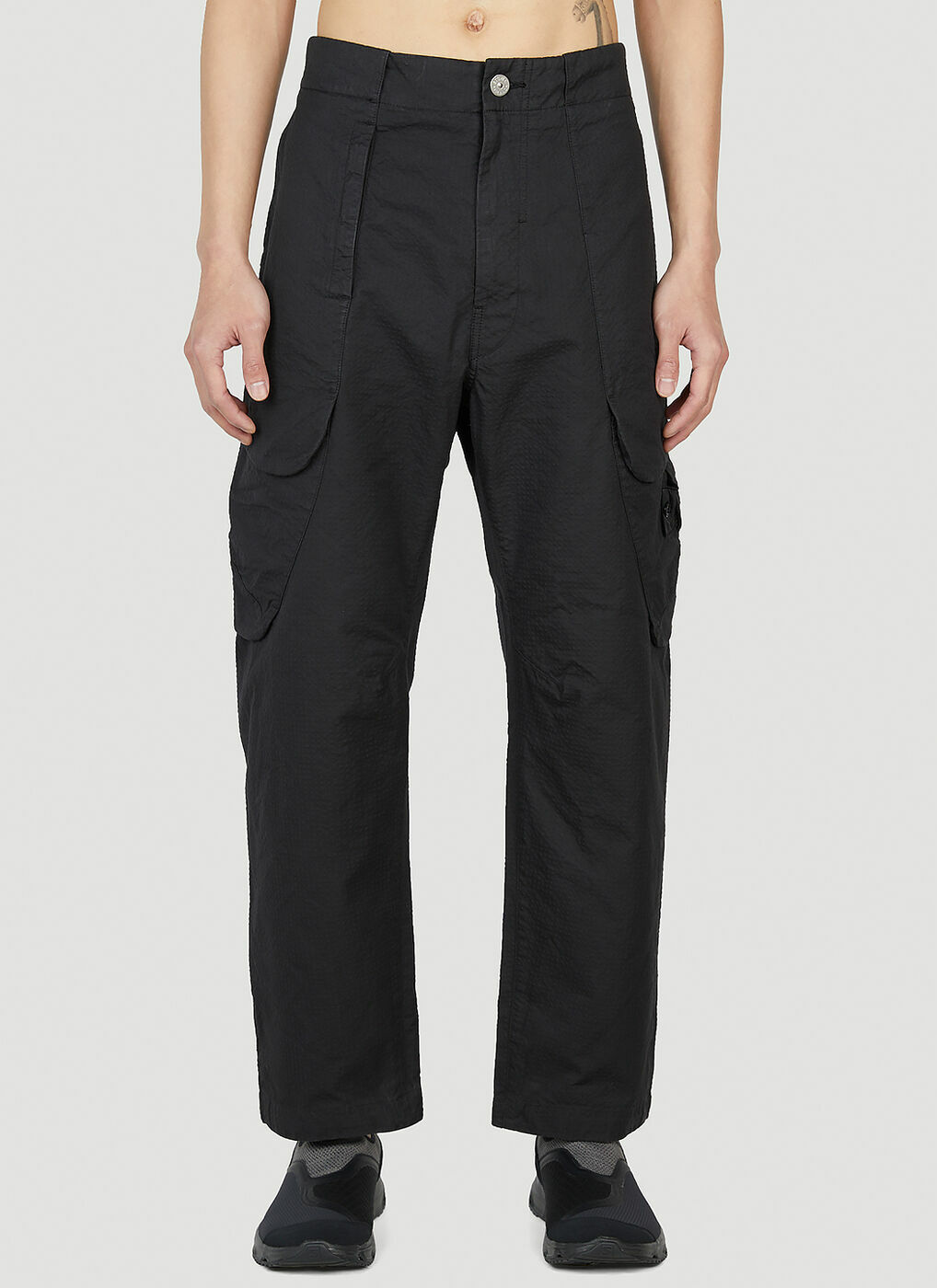 STONE ISLAND SHADOW PROJECT - COTTON CARGO PANTS WITH COMPASS LOGO PATCH -  Eleonora Bonucci