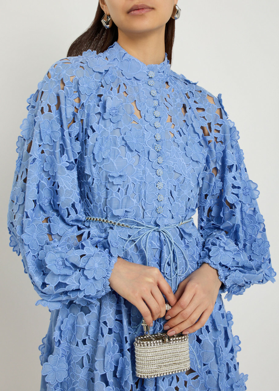 Zimmermann Patience Floral-embroidered Cotton Mini Dress Multicoloured 1
