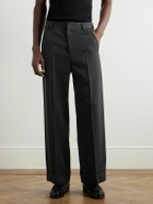 Valentino Garavani - Straight-Leg Grain de Poudre Virgin Wool Trousers - Gray