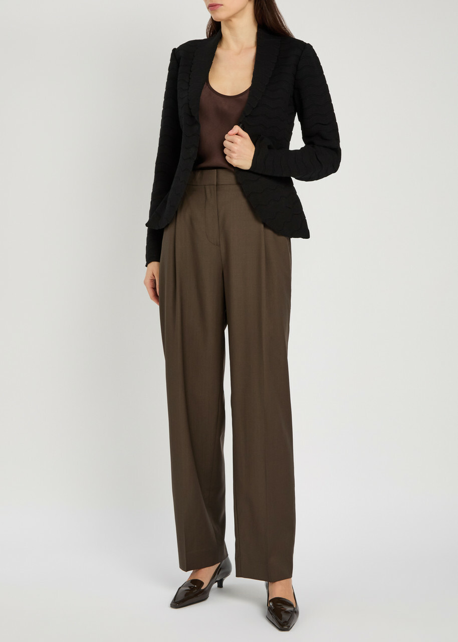 Emporio Armani Textured Close-knit Blazer Black