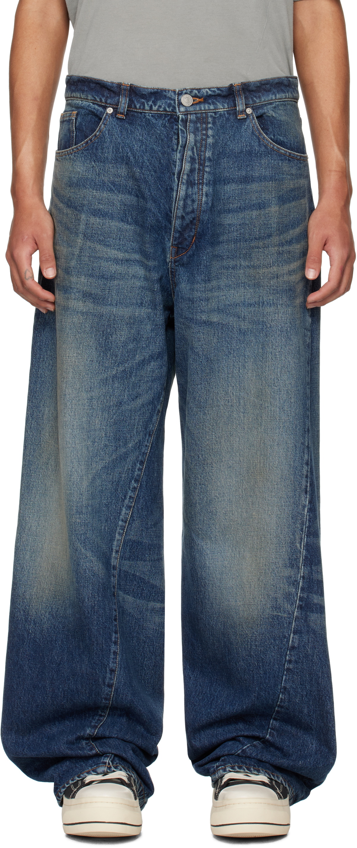 B1ARCHIVE Blue Wide Leg Jeans