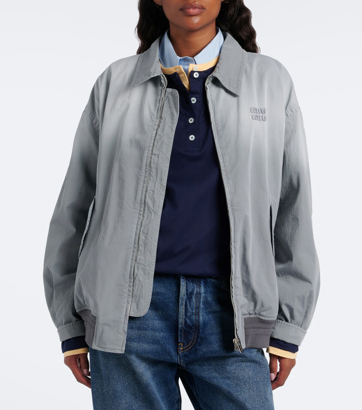Miu Miu Cotton twill blouson jacket