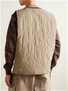 Nike - Logo-Embroidered Quilted Padded Ripstop Gilet - Neutrals