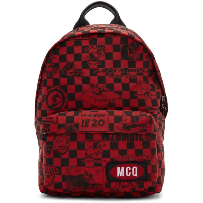 Photo: McQ Alexander McQueen Red Racer Check Classic Backpack