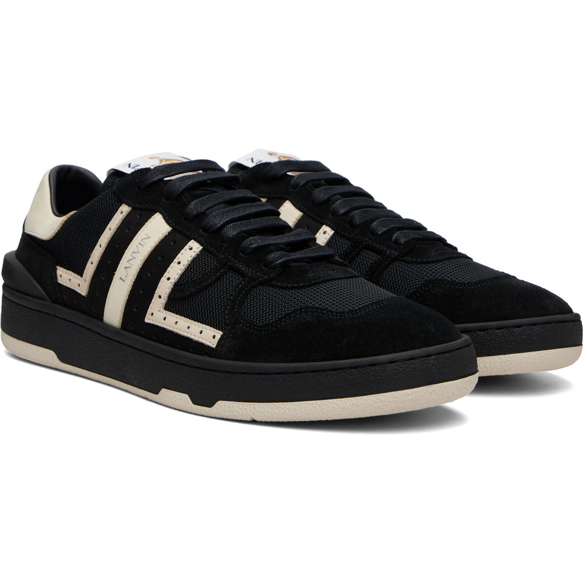 Lanvin Black Clay Perforated Sneakers