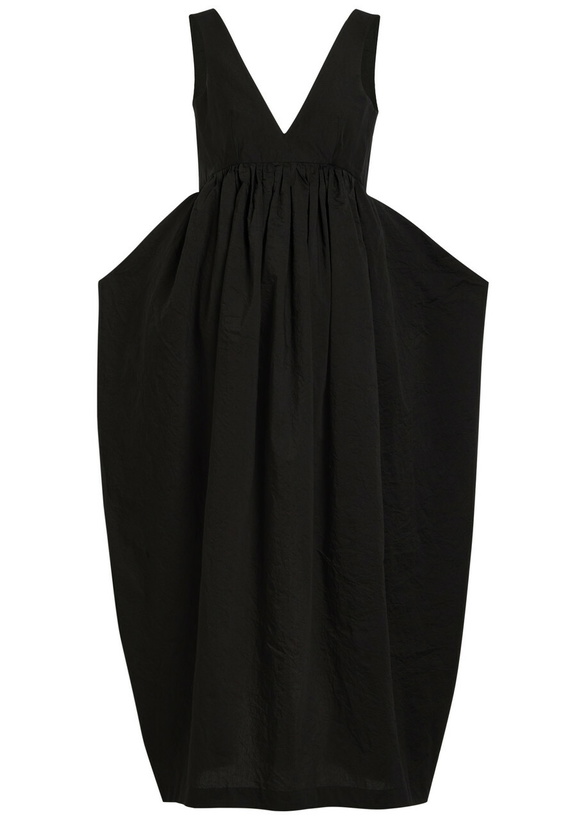 Photo: Rohe Sculpted Cotton-blend Poplin Maxi Dress Black