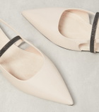 Brunello Cucinelli Leather slingback ballet flats