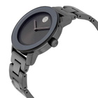 Movado Bold Grey Metallic Grey ion-Plated Steel Swarovski Crystals Ladies Watch 3600103