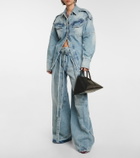The Attico - High-rise wide-leg jeans