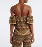 La DoubleJ Sand Dollar embroidered cotton-blend top