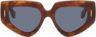 LOEWE Brown Anagram Logo Thin Frame Sunglasses