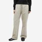 DONNI. Women's Linen Stripe Drawstring Pant in Stone Stripe