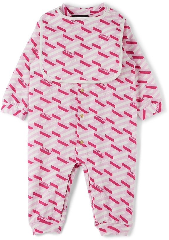 Photo: Versace Baby Pink La Greca Bodysuit Set