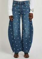 A.W.A.K.E Mode Stud-embellished Barrel-leg Jeans Blue