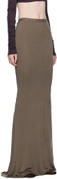 Rick Owens Lilies Gray Slip Maxi Skirt