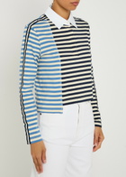 3.1 Phillip Lim Patchwork Striped Cotton Polo top Stripe