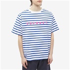 SOPHNET. Men's Logo Stripe T-Shirt in White