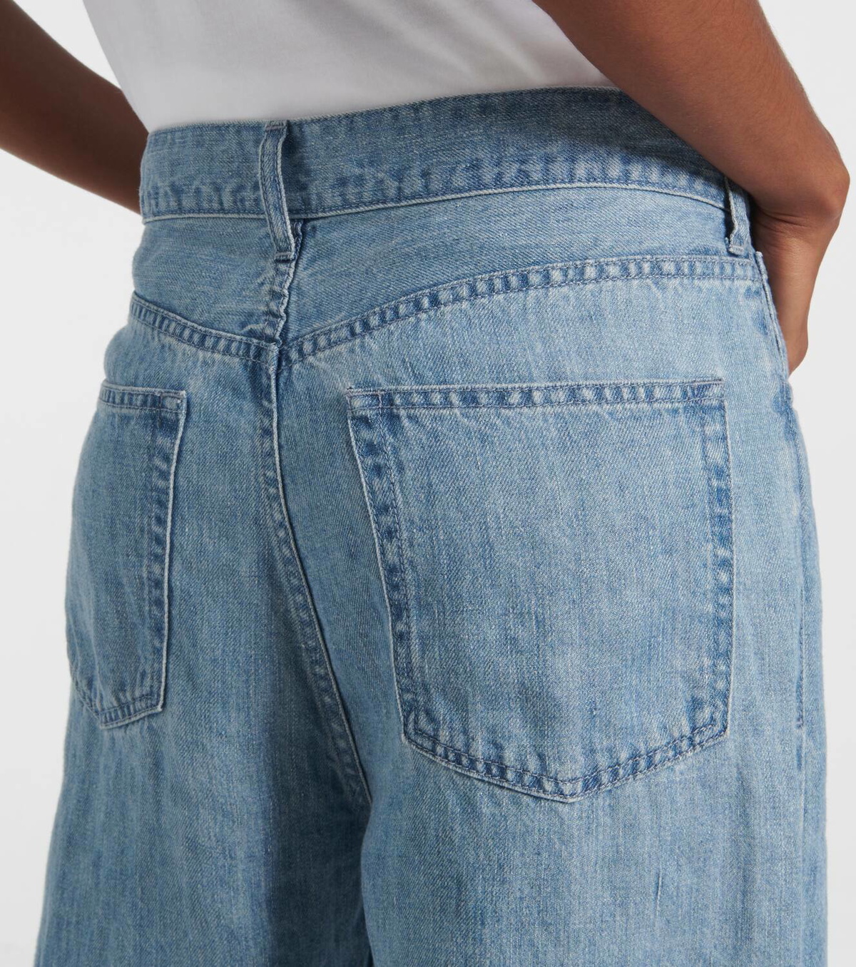 The Row Tarley mid-rise linen wide-leg jeans The Row