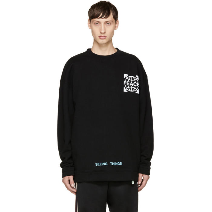 Photo: Off-White SSENSE Exclusive Black Oversized Globe Sweatshirt 