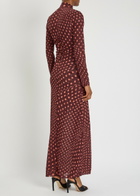 Stella Mccartney Polka dot Mesh Maxi Dress Burgundy