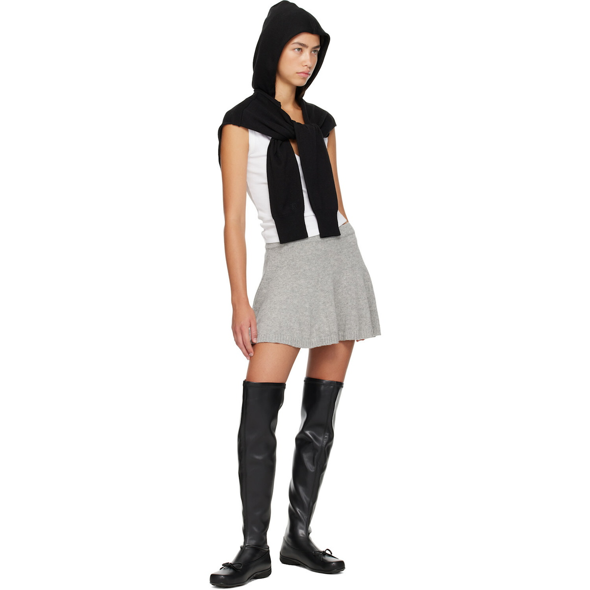 OPEN YY Black Hoodie Sleeve Layer Hood